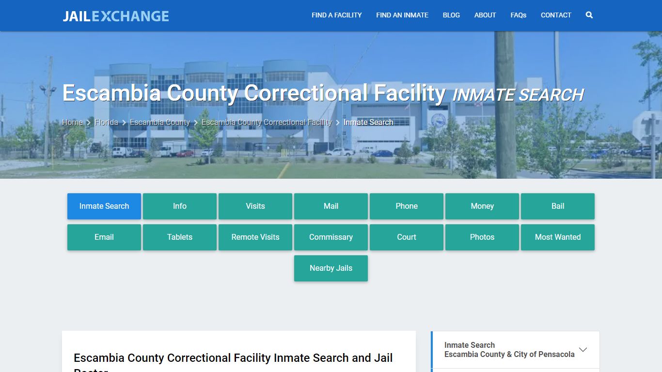 Escambia County Correctional Facility Inmate Search - Jail Exchange